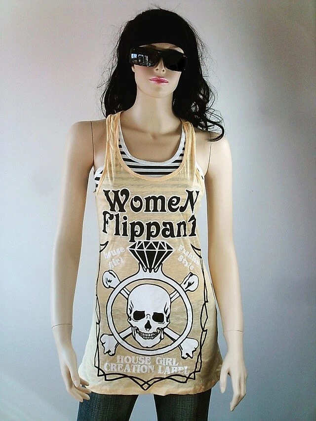 Set Tunic And Tank Top Shirt XS/S Punk DIAMOND PIRATE SKULL