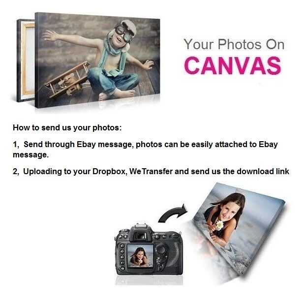 Personalised Photo on Canvas Art Print Framed A0 A1 A2 A3 A4 A5 Ready to Hang. - Image 2 of 4