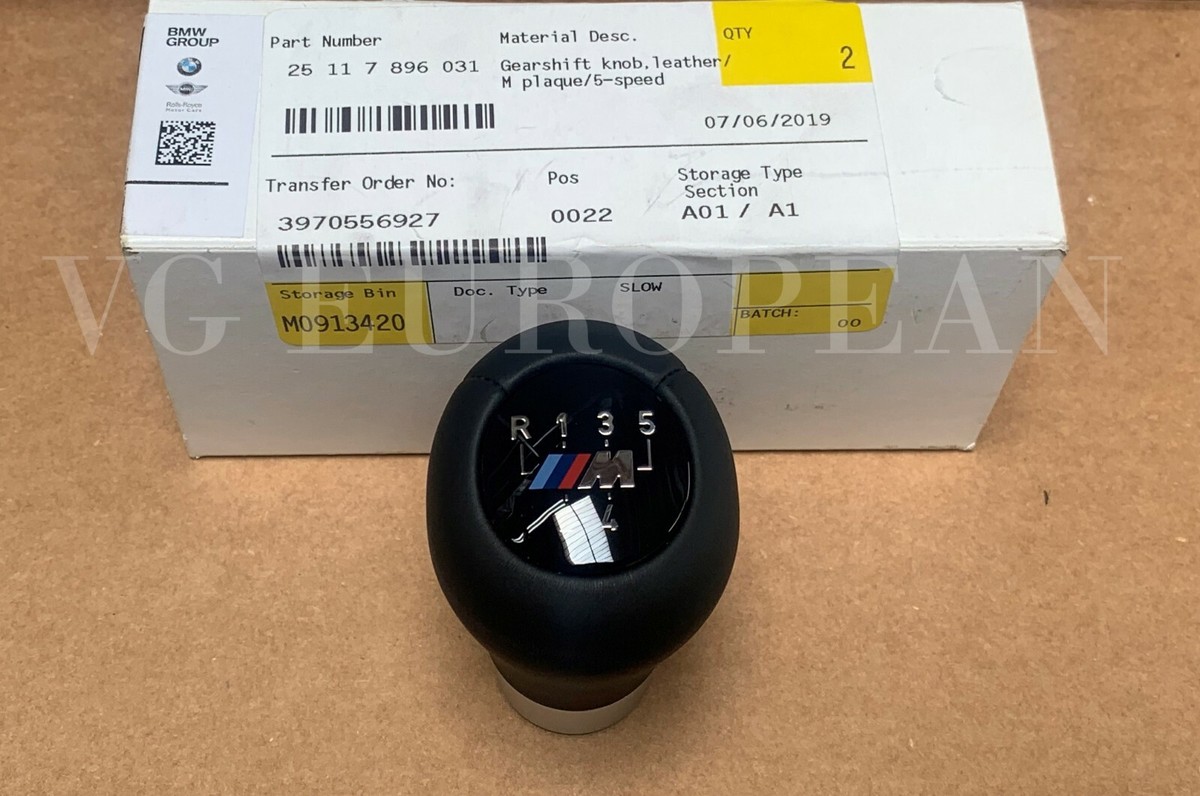 BMW Genuine E46 3-Series Black Leather W/ 5-Speed M Emblem Shift