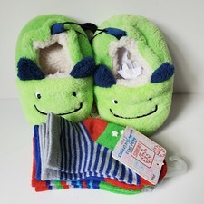 Swiggles Infant Size 4 Monster Slippers 3 Pair Non Skid Anklet Gripper Socks