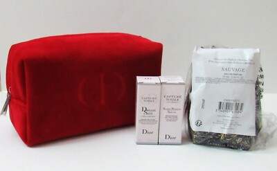 DIOR BEAUTE Red Makeup Pouch Cosmetic Bags 7