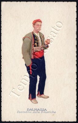Croatia - Dalmatia, Dinaric farmer and advertising ship Lloyd Trieste