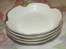 Vintage Haviland Limoges Silver Anniversary Fruit sauce Berry bowls lot of 4
