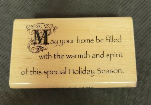 Inkadinkado Möge Ihr Zuhause mit Wärme und Geist gefüllt sein Gummistempel Holz