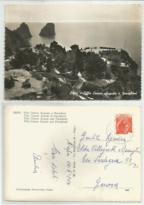 NAPLES (047) - CAPRI Villa Cesare Augusto e Faraglioni - FG/Vg 1954