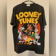 Vintage style Looney Tunes cartoon short sleeve black color shirt KV29861