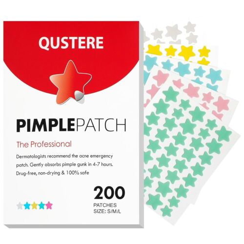 Pimple Patches for Face, Hydrocolloid Acne Patches, Cute Star Zit Covers 200 CT