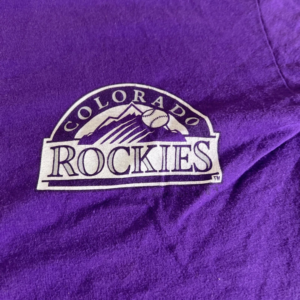 Camisa de béisbol vintage Artex Colorado Rockies abotonada para hombre talla L Foto 2 de 4