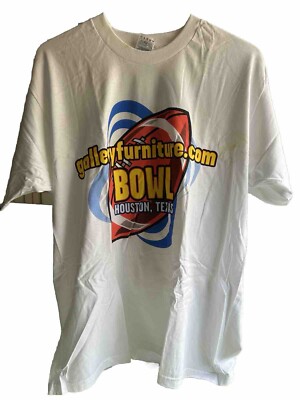 Gallery Furniture Bowl XL White T-Shirt.  Houston Tx, 12/27/00.