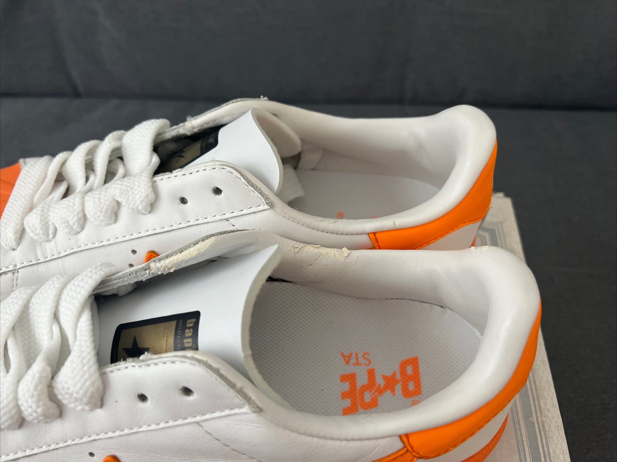 Bape Skullsta - WHITE/ORANGE - Size 9.5 | eBay