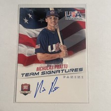 2015 USA Baseball Box Set 18U National Team Signatures /499 Nick Pratto Auto