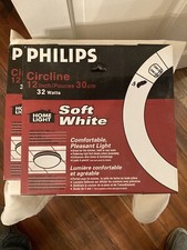 Lot of 2- Philips Circline 12  Fluorescent 32W T9 Cool White Light Bulb.