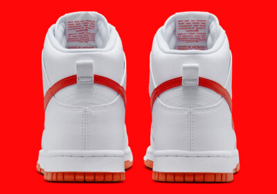 Nike Dunk High Retro White Picante Red DV0828-100 Men's | eBay