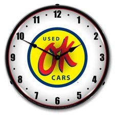 OK Used Cars, Lighted Backlit LED Clock GM Licensed Free Shipping