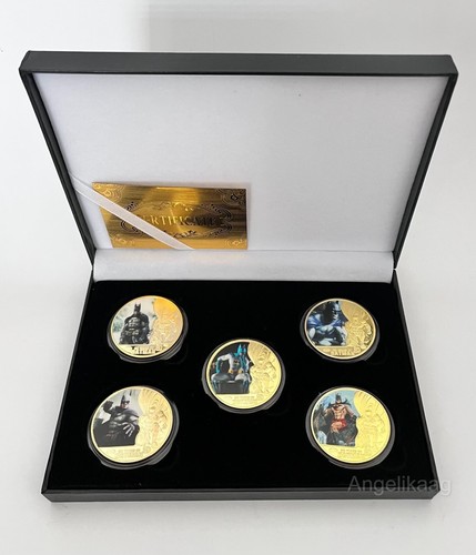 DC Comics - 80 Years Of Batman x5 Gold Plated Complete Coin Box Display Set - Bild 2 von 4