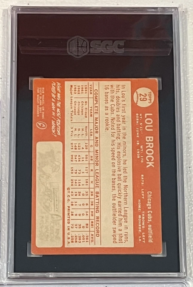 1964 Topps lot R Allen #243 RC, SGC 3 Lou Brock & RBI Ldr PSA 5 Oliva 3.5 Snider - Image 4 of 4