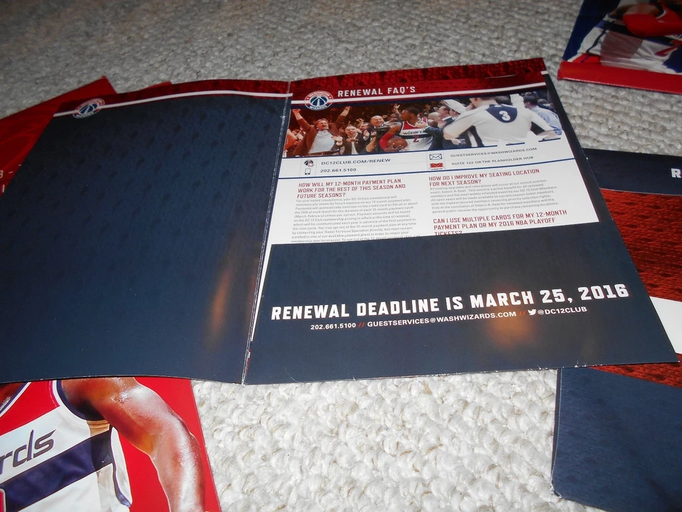 Folletos porta boletos de temporada de Washington Wizards Foto 3 de 4