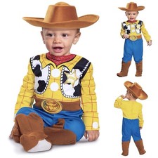 Disney Pixar Woody Costume Cowboy Toy Story Baby Boy Jumpsuit  Hat 6-12 Months