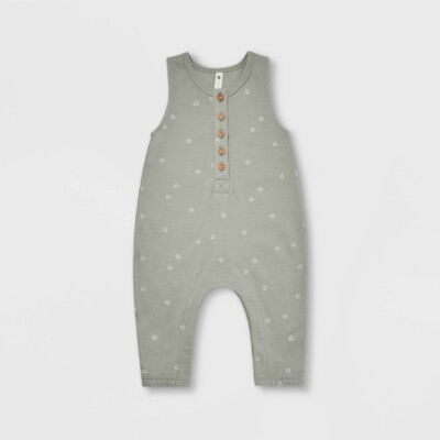 Q by Quincy Mae Baby Brushed Jersey Jumpsuit Stars Green, Size 2-3Y, Star