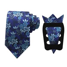 Floral Tie Sets for Men Classic Flower Tie and Handkerchief with Pocket Squar...