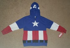 Marvel Kids Captain America Hoodie Size M Full Zipper