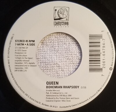 Queen ''Bohemian Rhapsody / The Show Must Go On''  weak VG+