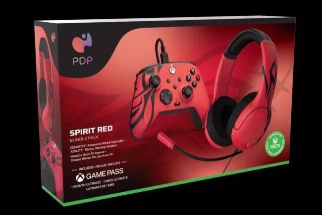 Xbox Series X|S Spirit Red AIRLITE Headset/REMATCH Controller Bundle by PDP