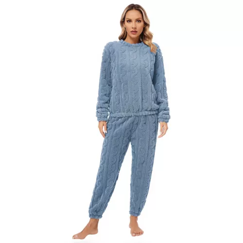 Womens Pajamas Set New Year Sleepwear Solid Color Homewear Elastic Waistband - Picture 69 of 79