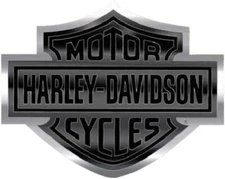 Harley-Davidson Bendable Bar & Shield Decal, Black & Chrome 4-1/4" x 3-3/8" -