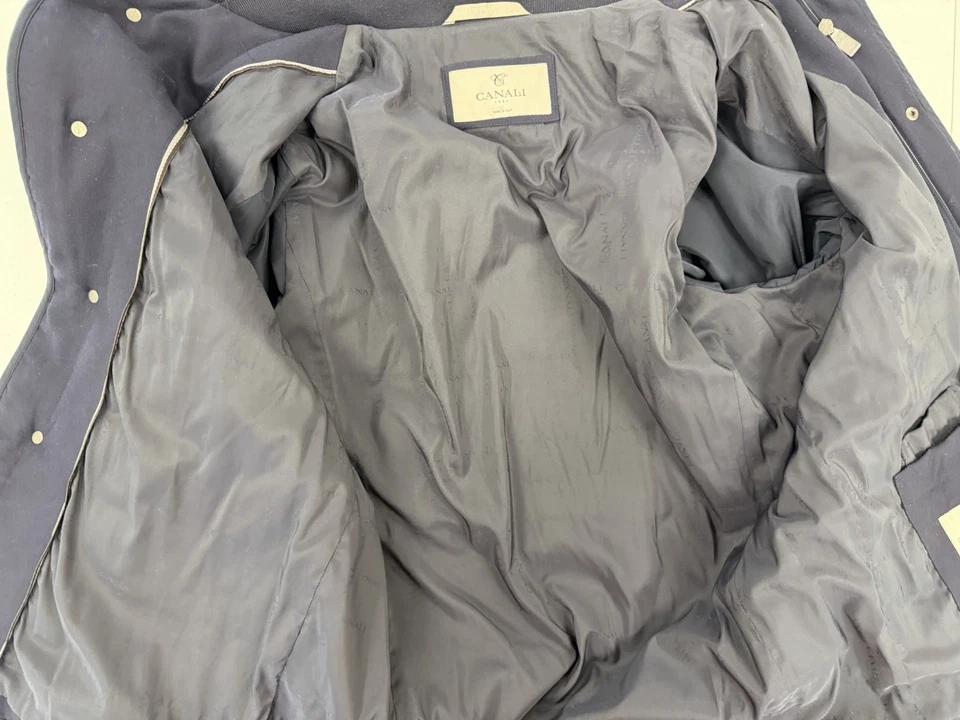 Canali Italy Men's Navy Blue Wool Cashmere Polyester Jacket 42R Slim Ft $5,495 - Image 4 of 4