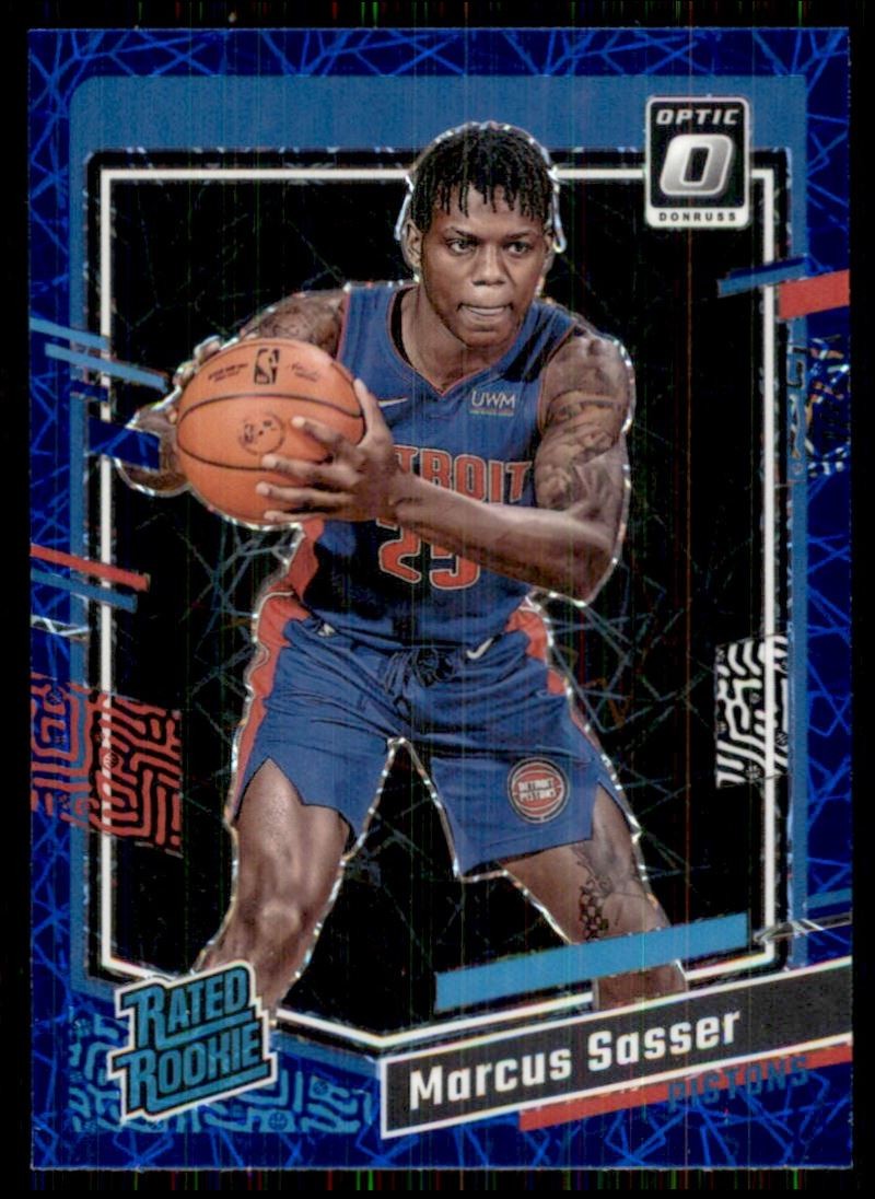 2023-24 Donruss Optic Blue Velocity Prizm #242 Marcus Sasser Rookie Pistons