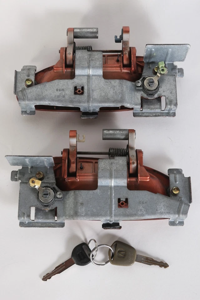 Juego de manijas de puerta exteriores para conductor y pasajero ACURA RSX con llaves (naranja-YR552M) OEM Foto 2 de 4