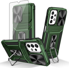 Phone Case for Samsung Galaxy A23 5G/4G with Slide Camera Cover Tempered Glass S