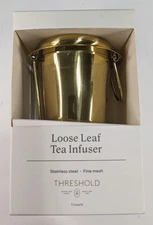 Threshold Tea Infuser Gold-tone Loose Leaf Stainless Steel Fine Mesh Herb Strain