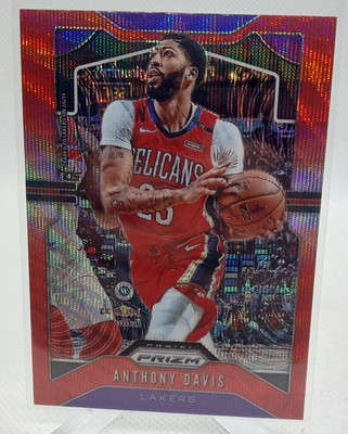 2019-20 Panini Prizm #222 Anthony Davis Prizms Ruby Wave