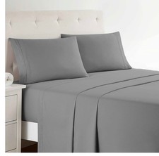 6 Piece Bed Sheet Set 1800 Series Microfiber Comfort Deep Pocket Hotel Bed Sheet