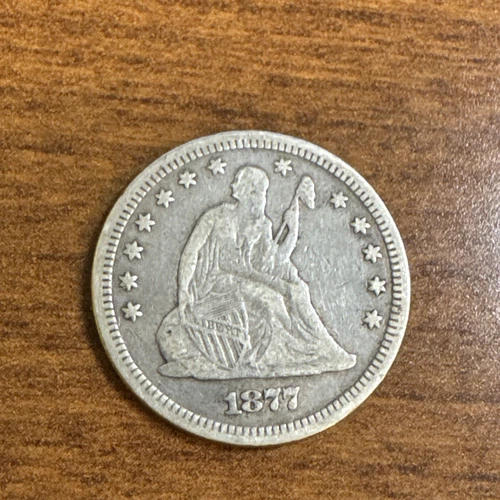 1877 Liberty Seated Silver Quarter Fine+