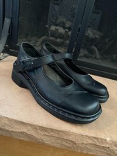 VTG 90s Y2K Dr. Martens 9266 Black Square Toe Mary Jane Buckle Leather Shoes UK6