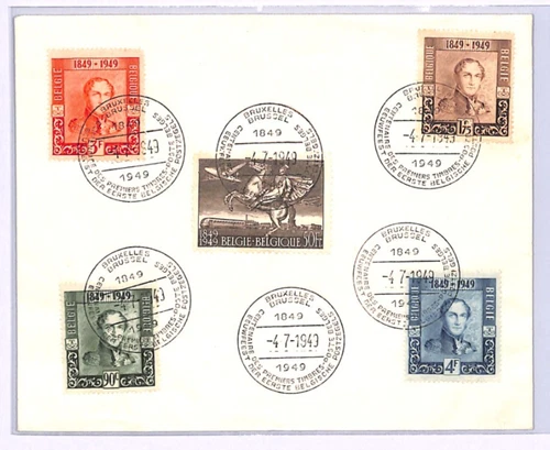 BELGIUM FDC 1949 Leopold I 1st Stamp Anniversary Brussels{samwells-covers}XV95