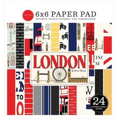 Carta Bella London 6''x6'' doppelseitige Papierunterlage 24 Stck.