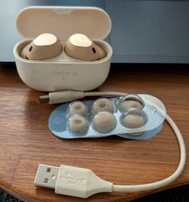 Jabra Elite 10 In-Ear Earbuds Cream Beige - Cleaned & Tested, with tips set