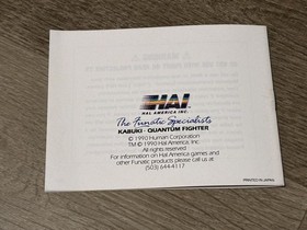 Kabuki Quantum Fighter Instruction Manual Booklet Only Nintendo Nes Authentic