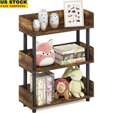 Wooden 3-Tier Storage Organizer Lightweight Space Saving Book Shelf Unit New