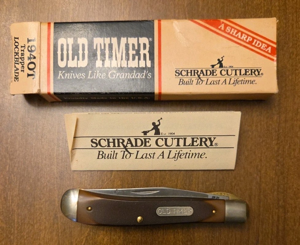 Vintage Schrade Old Timer 1940T Trapper Lockblade Pocket Knife New