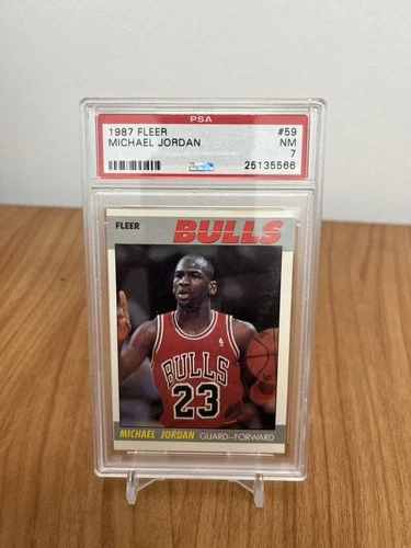 MICHAEL JORDAN 1987/88 FLEER 2ND YEAR CARD #59 CHICAGO BULLS PSA 7 NM
