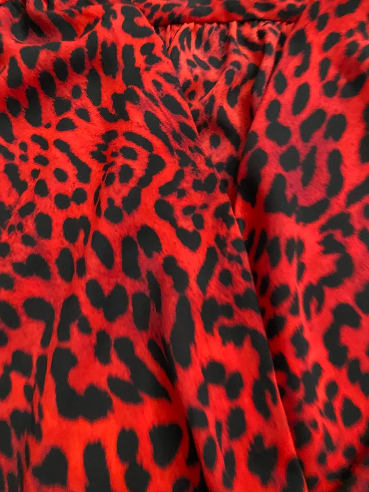 International Concepts Women Leopard Print Long Sleeve V-Neck Blouse Red Size S - Image 4 of 4