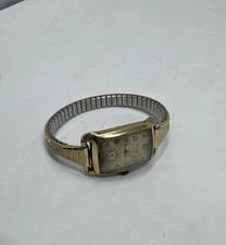 Vintage Rectangle Gold Ladies Bulova Wrist Watch - 301