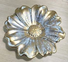 Vintage Hand Painted Stangl Pottery Antique Gold Flower Bowl Dish 11.75" D