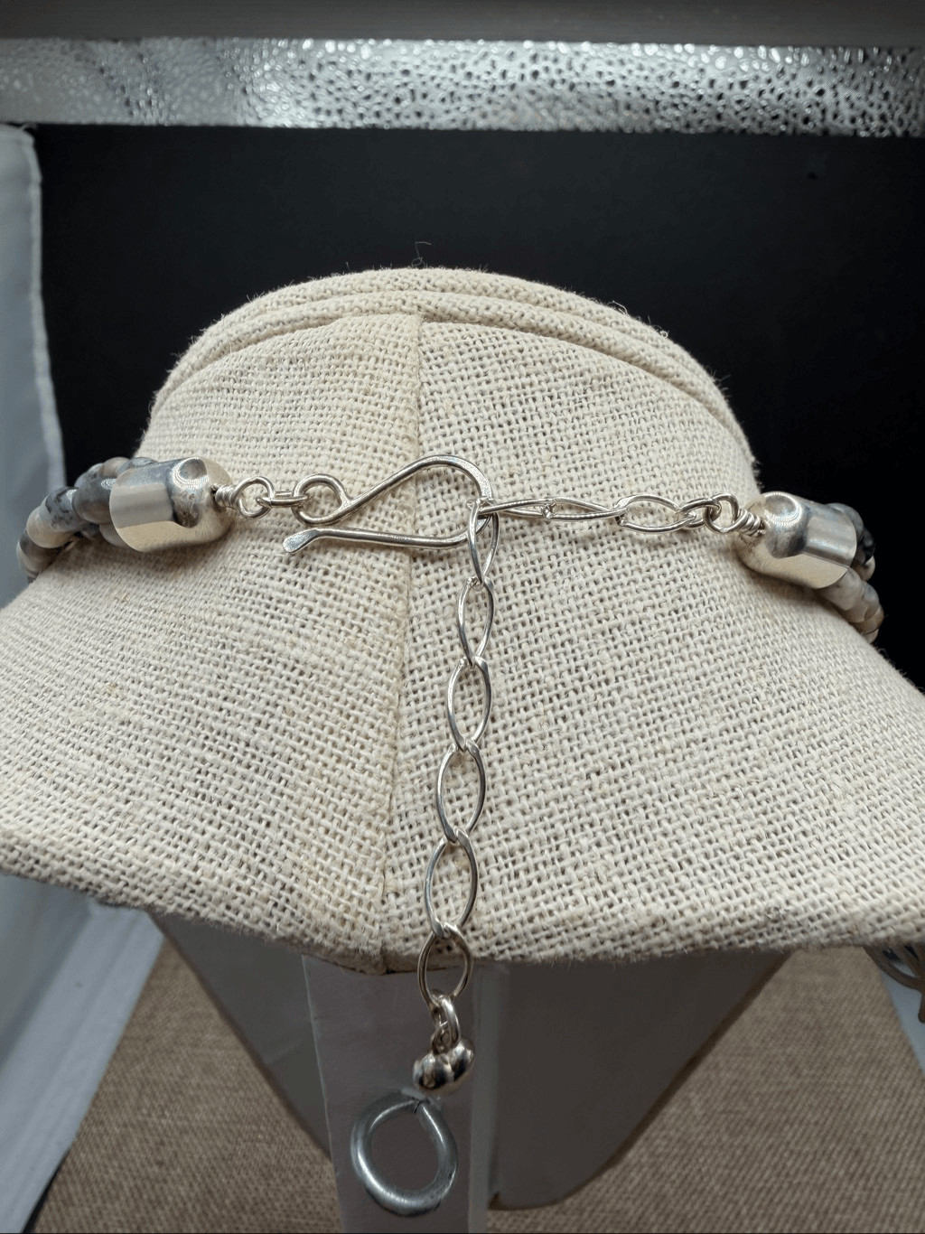 Dendritic Agate Sterling Silver Multi-Strand Neck… - image 2