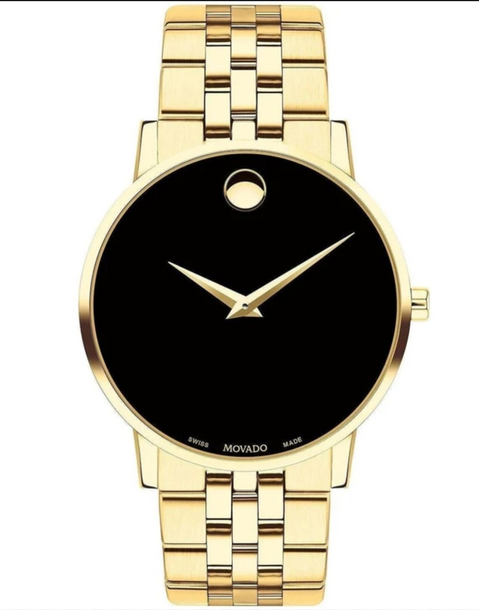 NEW Movado Men's Yellow Gold Museum Classic 40mm Watch 0607203 | eBay